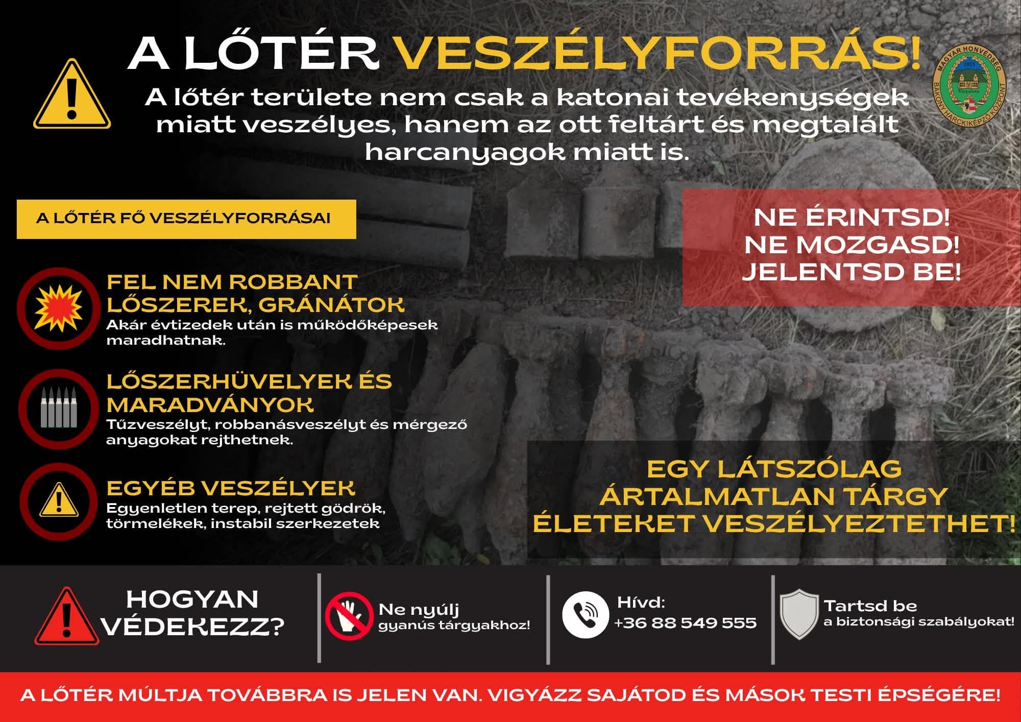 Lakossági tájékoztató: A lőtér kiemelt veszélyforrás!