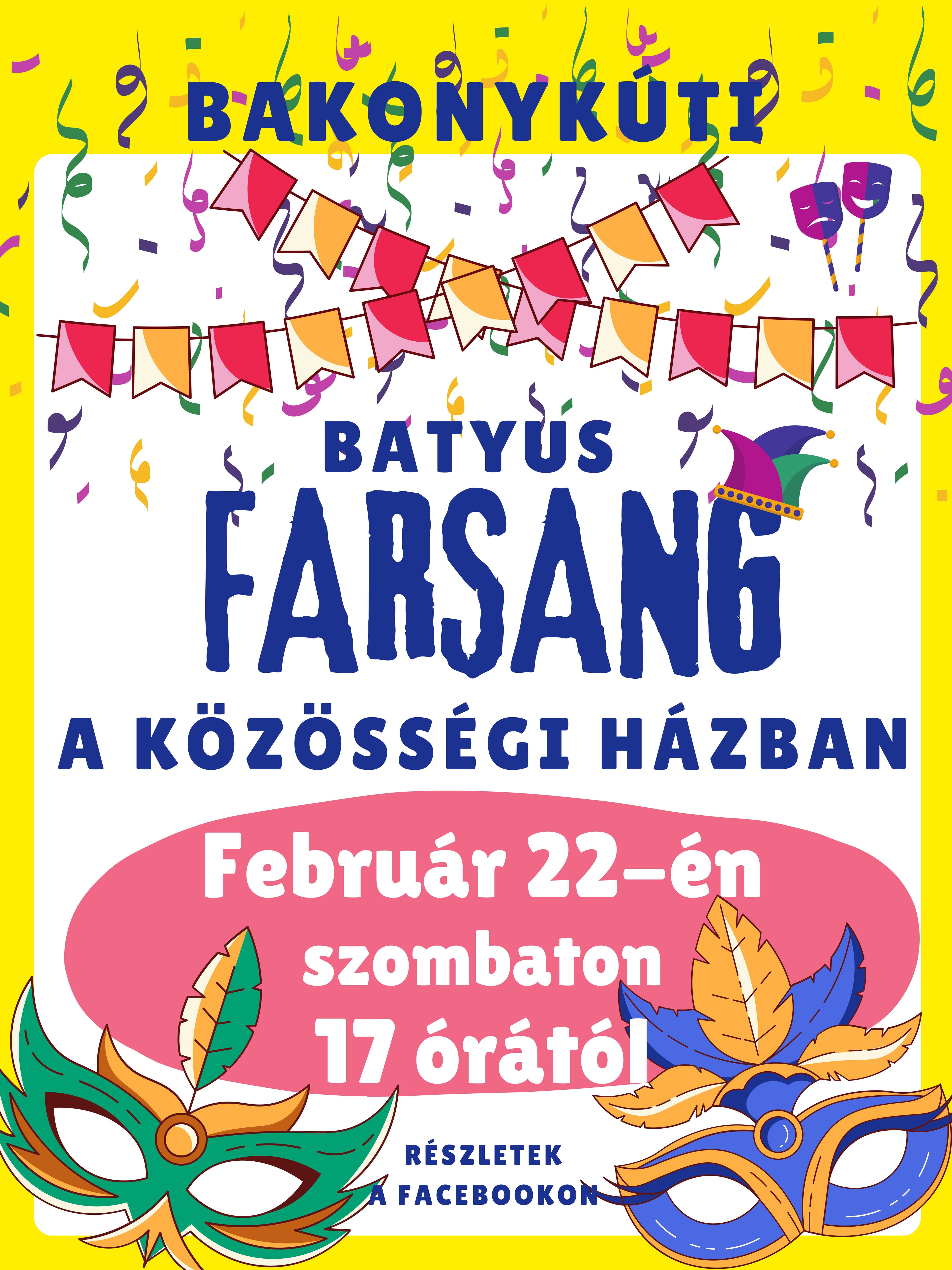 Farsang febrár 22-én a Közösségi Házban